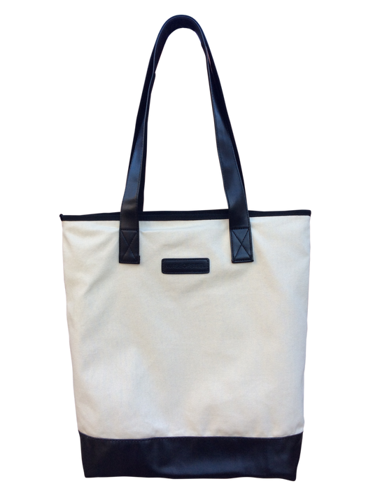 Nurse of Steel Tote Bag - Black and Cream Canvas Tote Bag